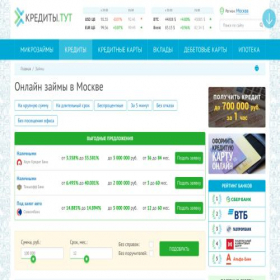 Скриншот главной страницы сайта infozaem.ru